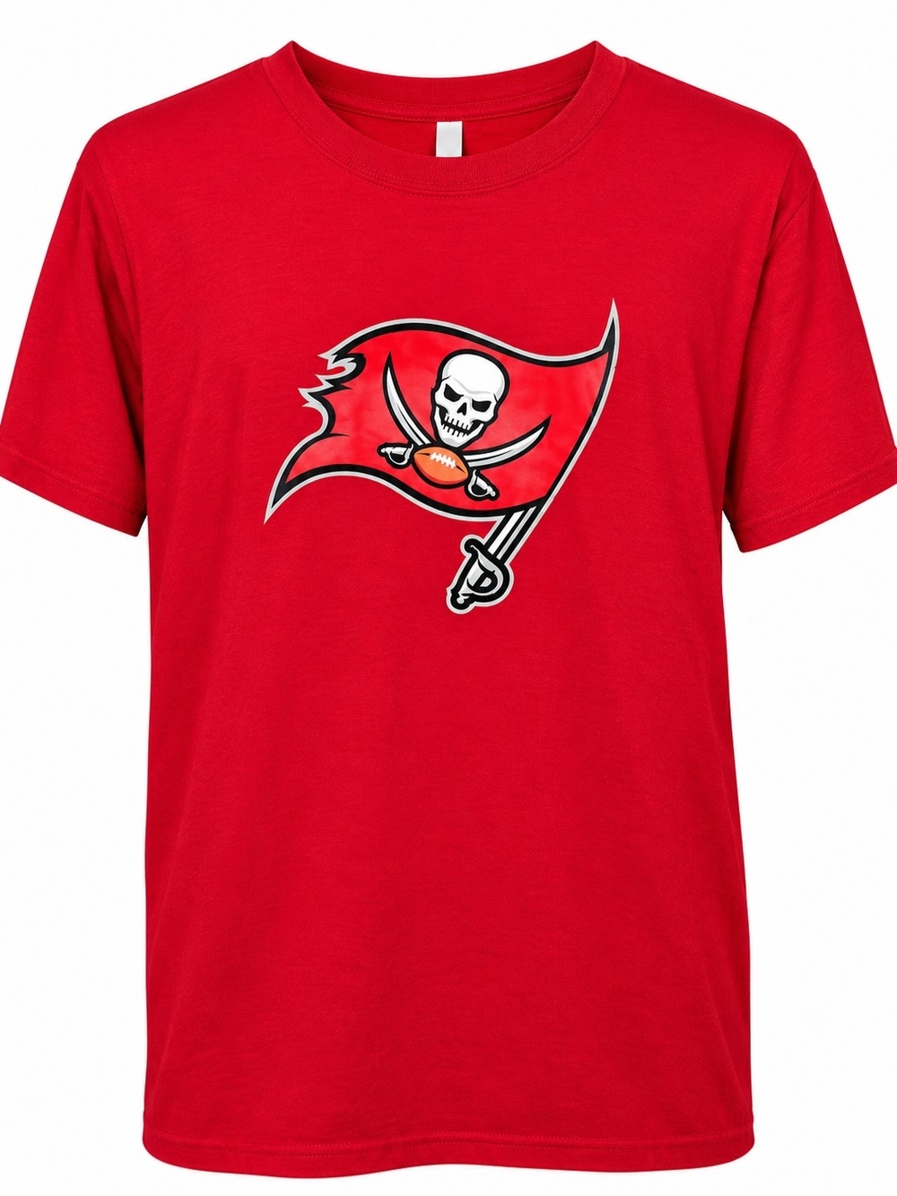 Fanatics Red Short Sleeve Tee with Skull Flag Logo